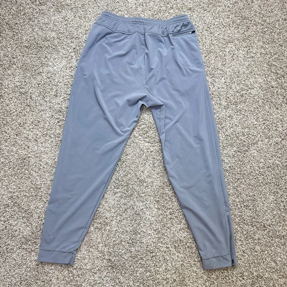 Nike Mens L Dri-FIT Flex Running Pants Gray Tapered Zip Cuff Reflective 885280